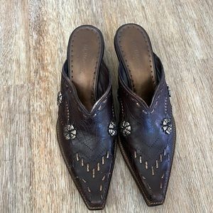 BCBGirls cowboy mules with ornamentation